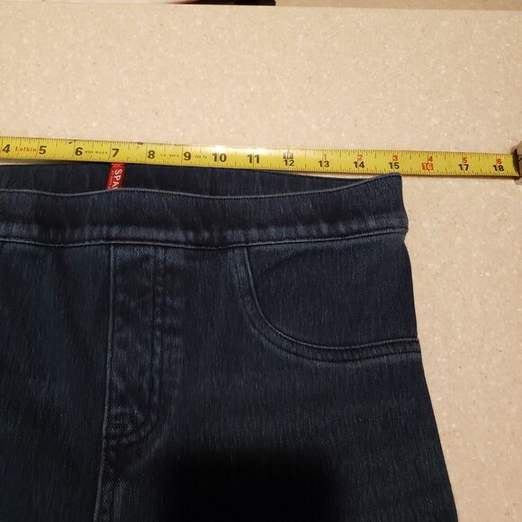 SPANX Blue Pull on Skinny Jeggings Pants Womens Size Large Jeans Stretch Classic - Picture 4 of 11